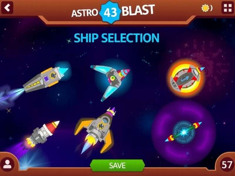 Astro Blast Ship Selection